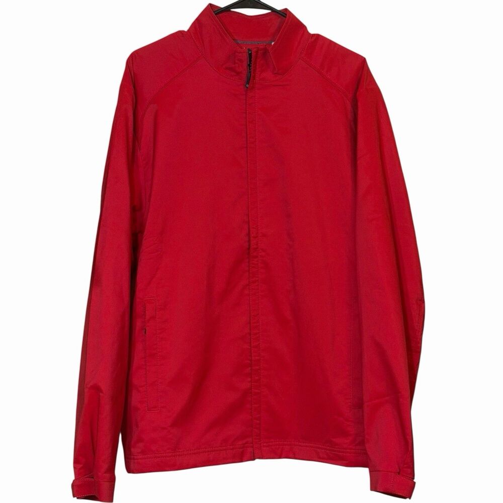 Golf Windbreaker Jacket Men's Large Cutter & Buck WeatherTec Red Full Zip NWT